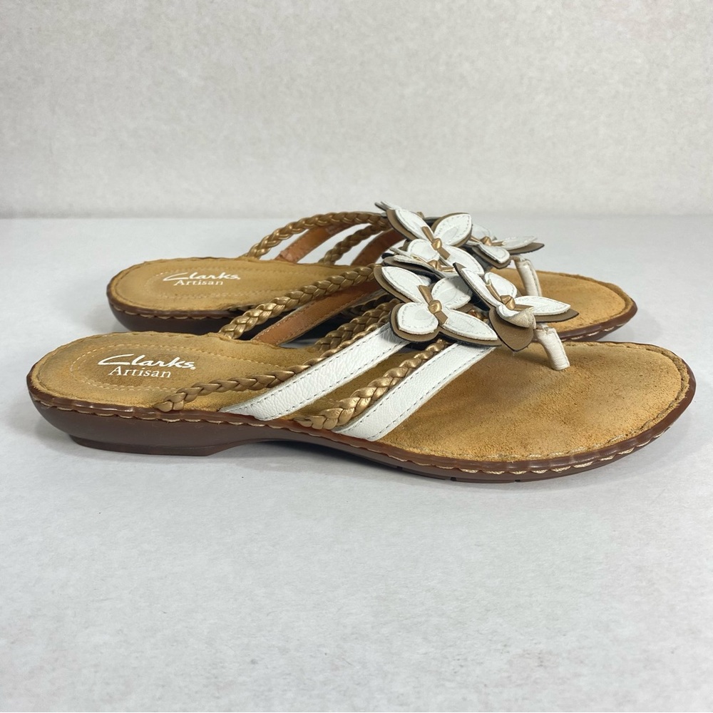 Clarks Artisan Women's Tan and White Sandals